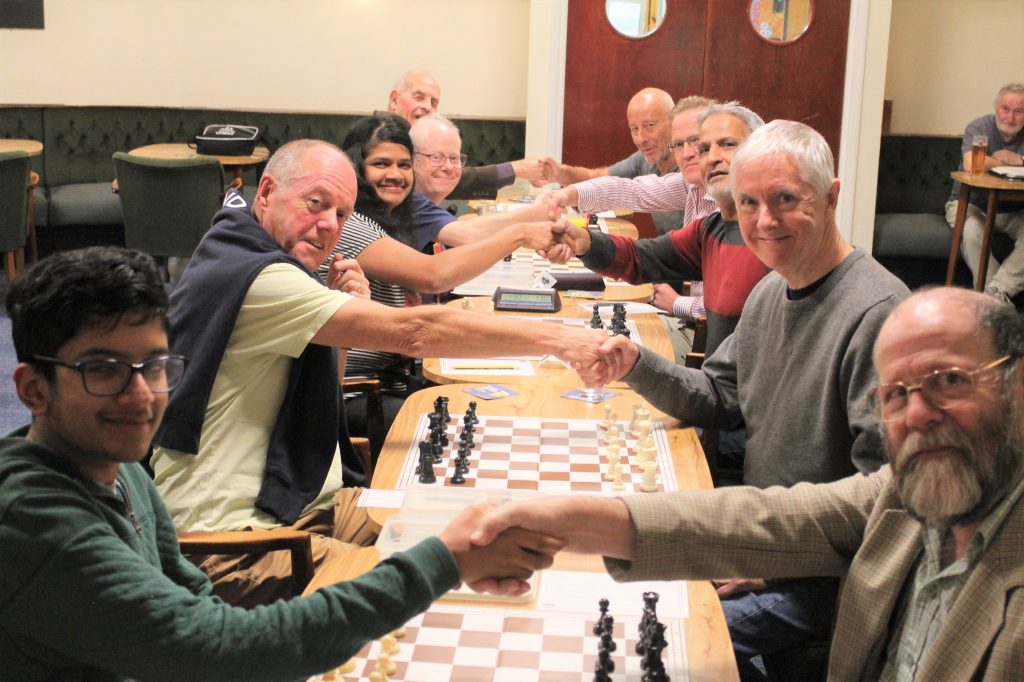 Chandlers Ford C and B teams shake hands prior to match 26th September 2018.