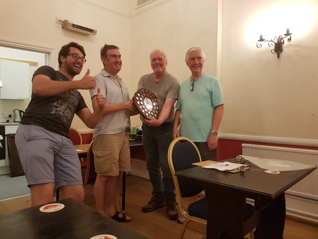 Keith Bateman Memorial Trophy being presented to Chandlers Ford July 2019