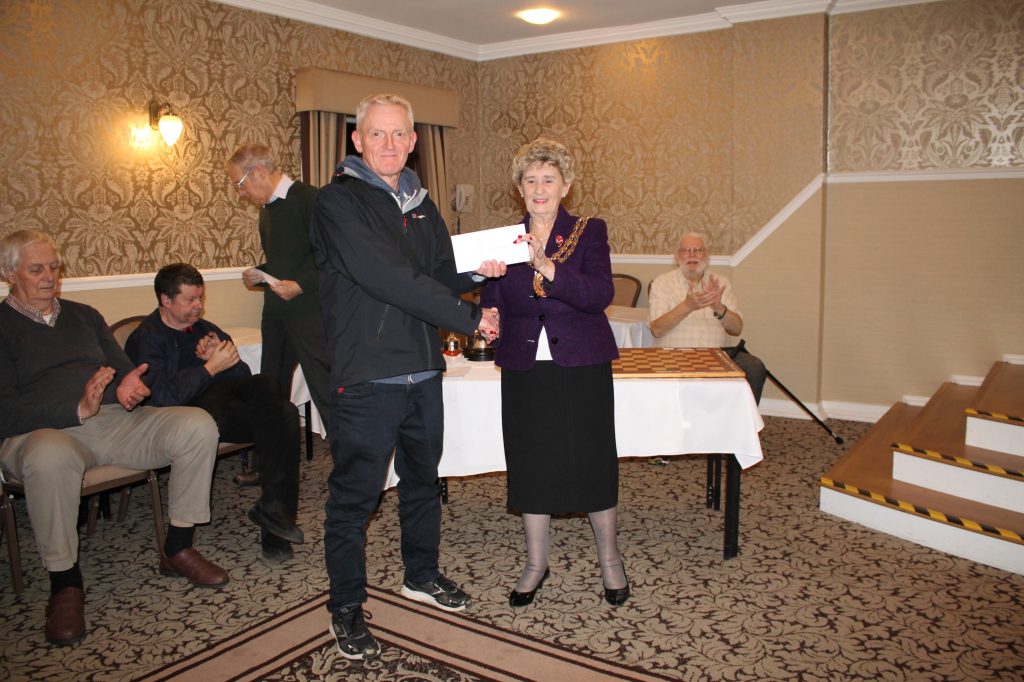 Dave Holmes is presented with joint 2nd prize at Hampshire Congress