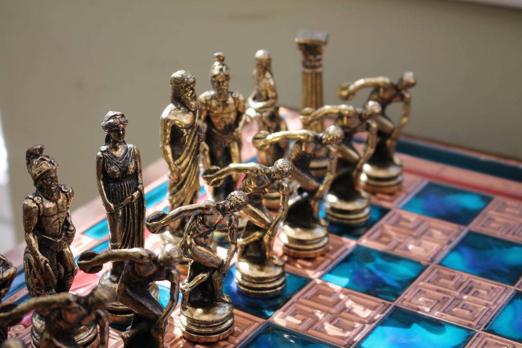 Classic antiquity style chess set