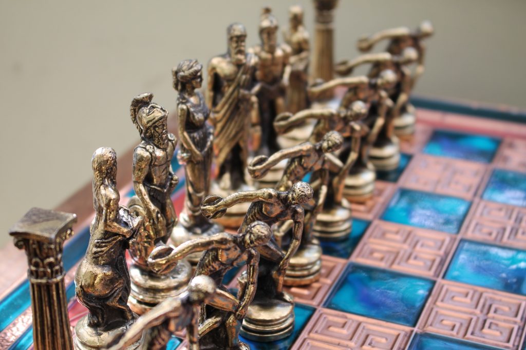 Classic antiquity style chess set