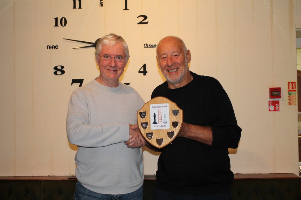 Sam Murphy (left) is presented with Ladder Trophy by Nobby George 26 October 2021