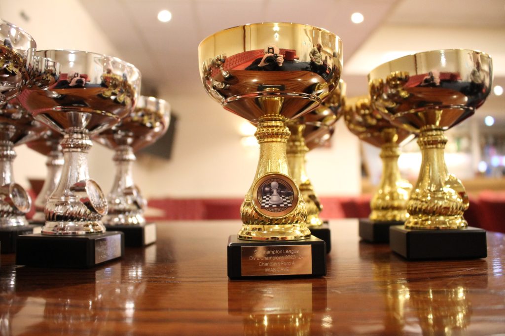 The individual trophies presented to team winners at our AGM September 2024